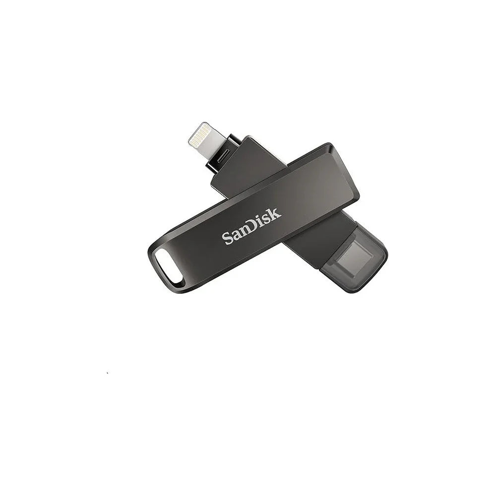 SanDisk Ixpand Flash Drive Luxe 128GB 2-In-1 Lightning And USB Type-C Connectors For Your Iphone And Ipad, Grey,SDIX70N-128G-GN6NE - eBuy UAE